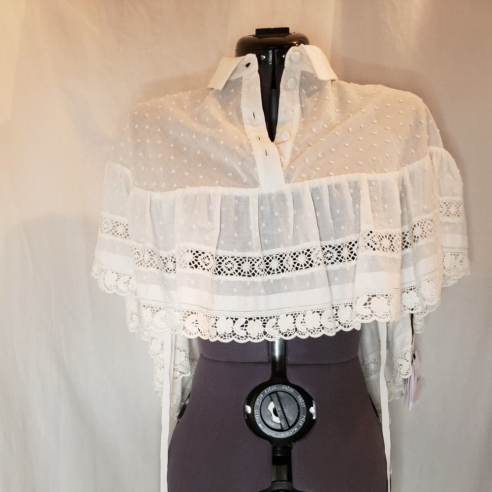 Red Valentino  Cape Style White Blouse